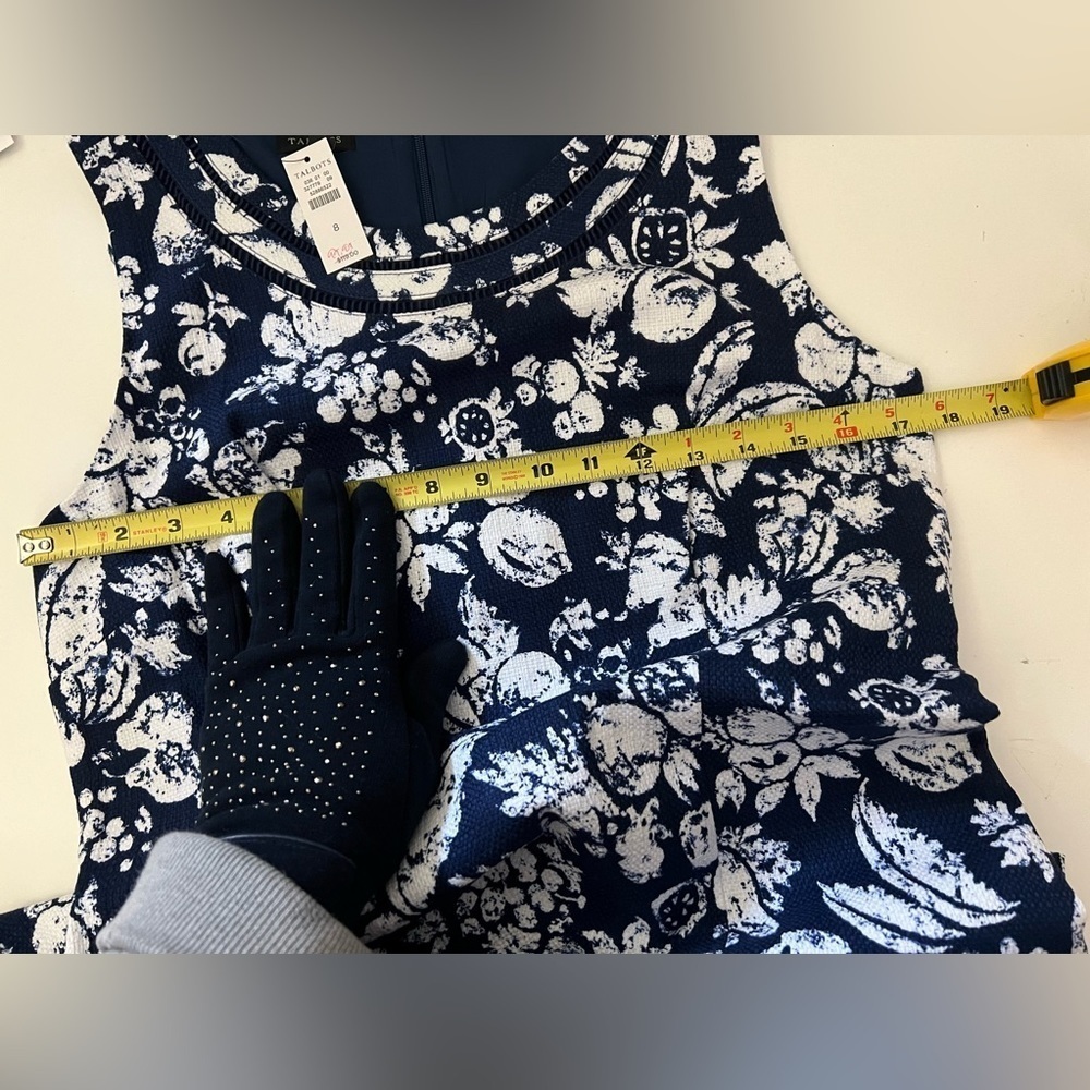 Talbots White Fruit Print Woven Lined Sheath Dress - Picture 14 of 14